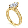 Eros - Vintage Inspired 14K Yellow Gold Marquise Shape Solitaire Diamond Engagement Ring