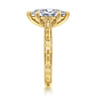 Eros - Vintage Inspired 14K Yellow Gold Marquise Shape Solitaire Diamond Engagement Ring