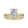 Austria - 14K Yellow Gold Emerald Cut Diamond Engagement Ring