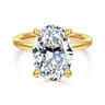 Cari - 14K Yellow Gold Oval Diamond Engagement Ring - 0.1 ct