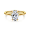 Rainah - 14K Yellow Gold Oval Diamond Engagement Ring - 0.11 ct