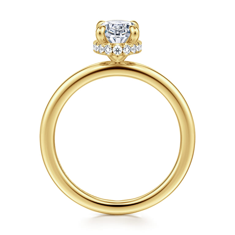 Rainah - 14K Yellow Gold Oval Diamond Engagement Ring - 0.11 ct - Shot 2