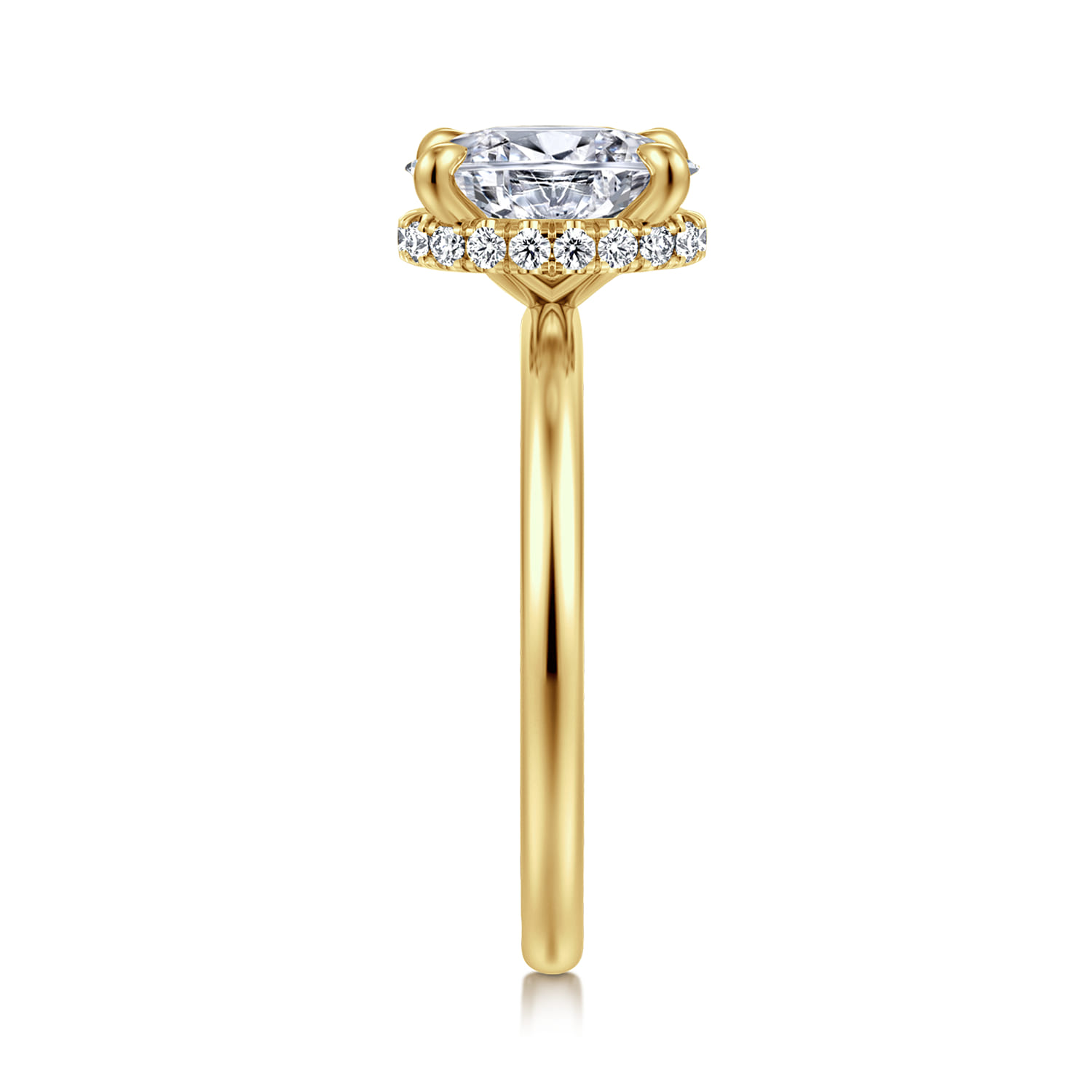 Rainah - 14K Yellow Gold Oval Diamond Engagement Ring - 0.11 ct - Shot 4