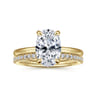 Rainah - 14K Yellow Gold Oval Solitaire Diamond Engagement Ring - 0.13 ct