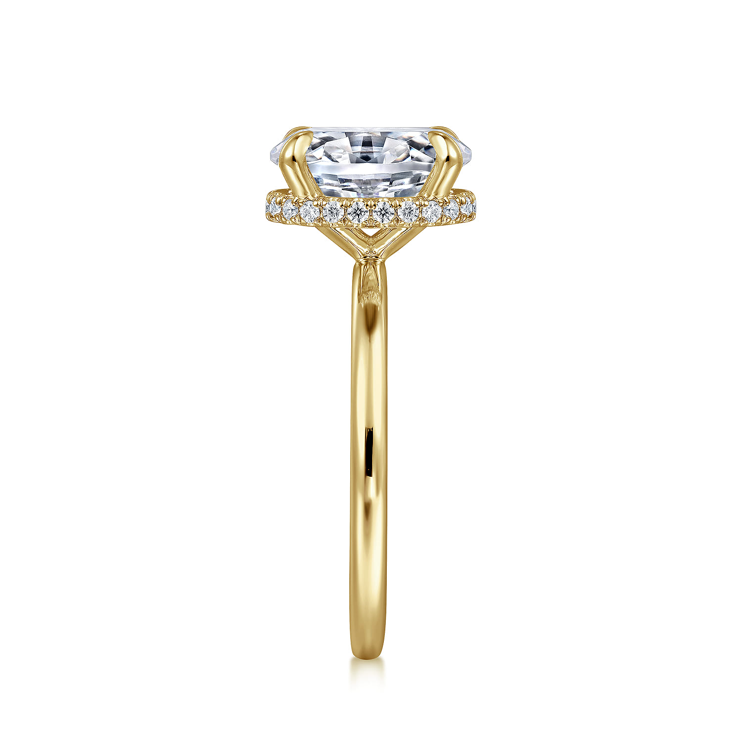 Rainah - 14K Yellow Gold Oval Solitaire Diamond Engagement Ring - 0.13 ct - Shot 5