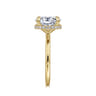 Rainah - 14K Yellow Gold Oval Solitaire Diamond Engagement Ring - 0.13 ct