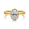 Deedie - 14K Yellow Gold Oval Diamond Engagement Ring - 0.11 ct