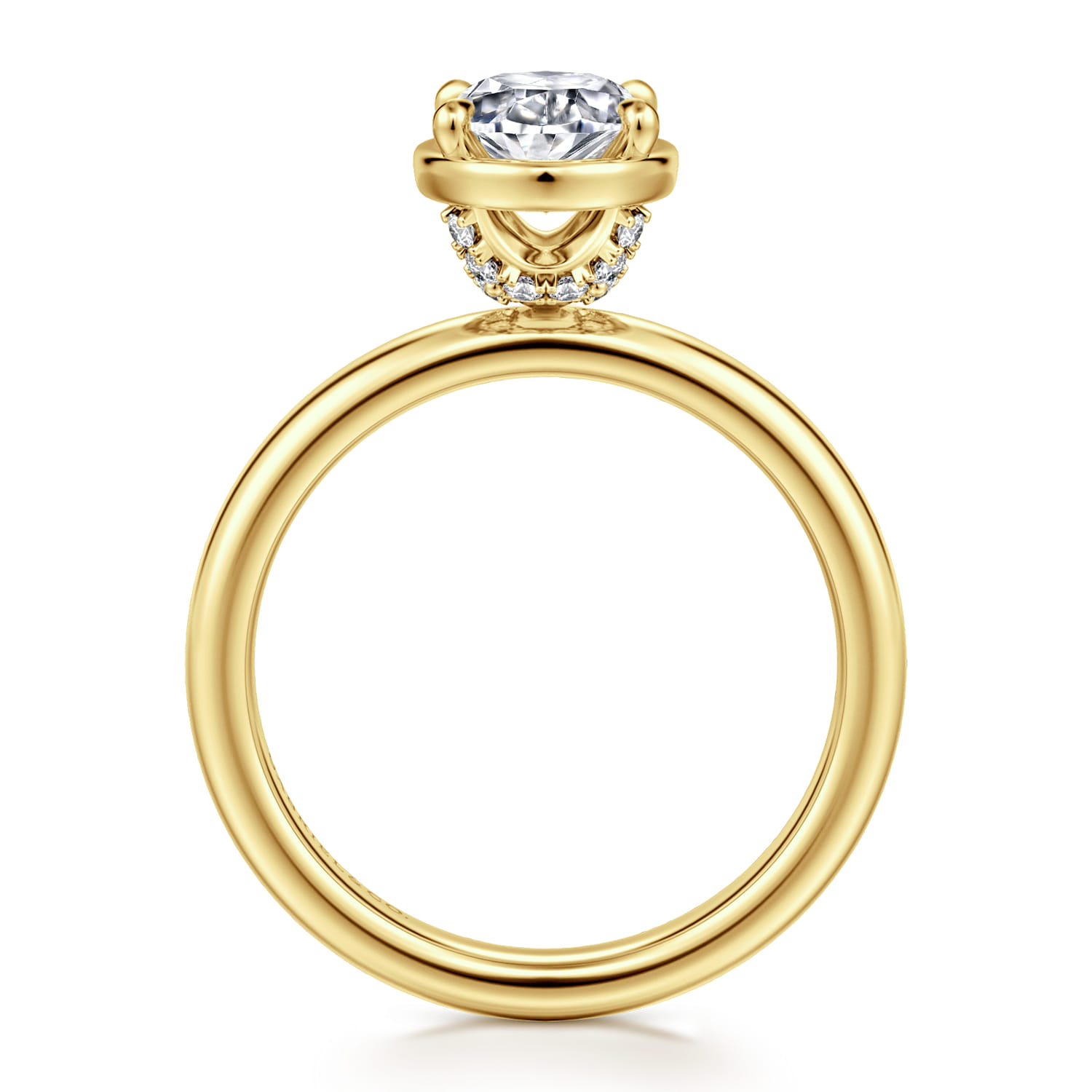 Deedie - 14K Yellow Gold Oval Diamond Engagement Ring - 0.11 ct - Shot 2