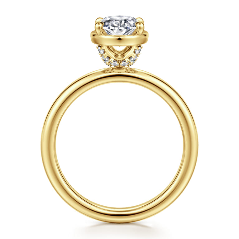 Deedie - 14K Yellow Gold Oval Diamond Engagement Ring - 0.11 ct - Shot 2