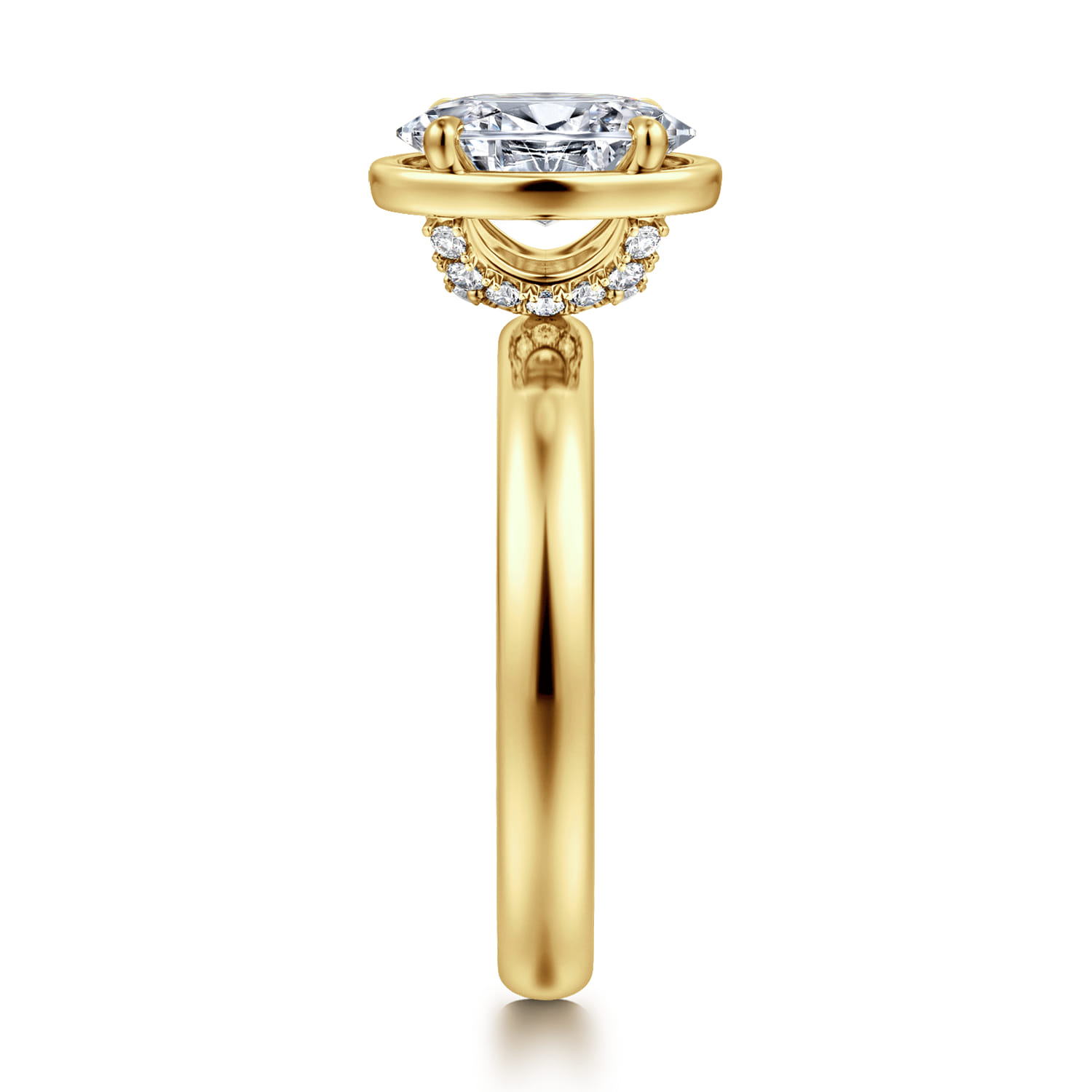 Deedie - 14K Yellow Gold Oval Diamond Engagement Ring - 0.11 ct - Shot 4