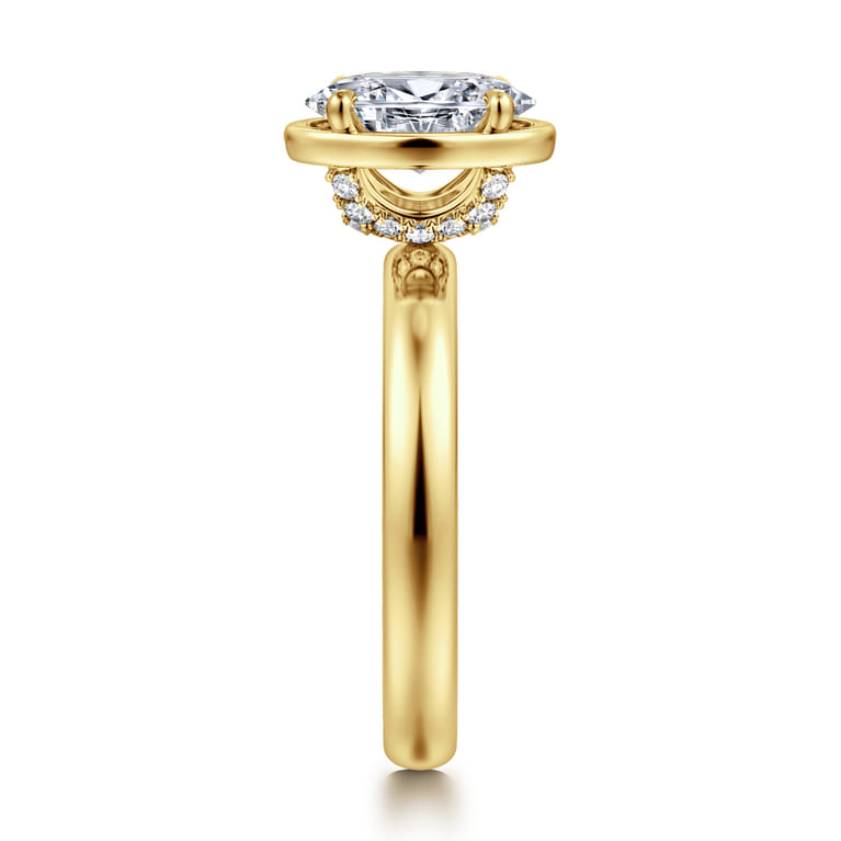 Deedie - 14K Yellow Gold Oval Diamond Engagement Ring - 0.11 ct - Shot 4