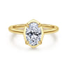 Cassi - 14K Yellow Gold Oval Diamond Engagement Ring - 0.06 ct