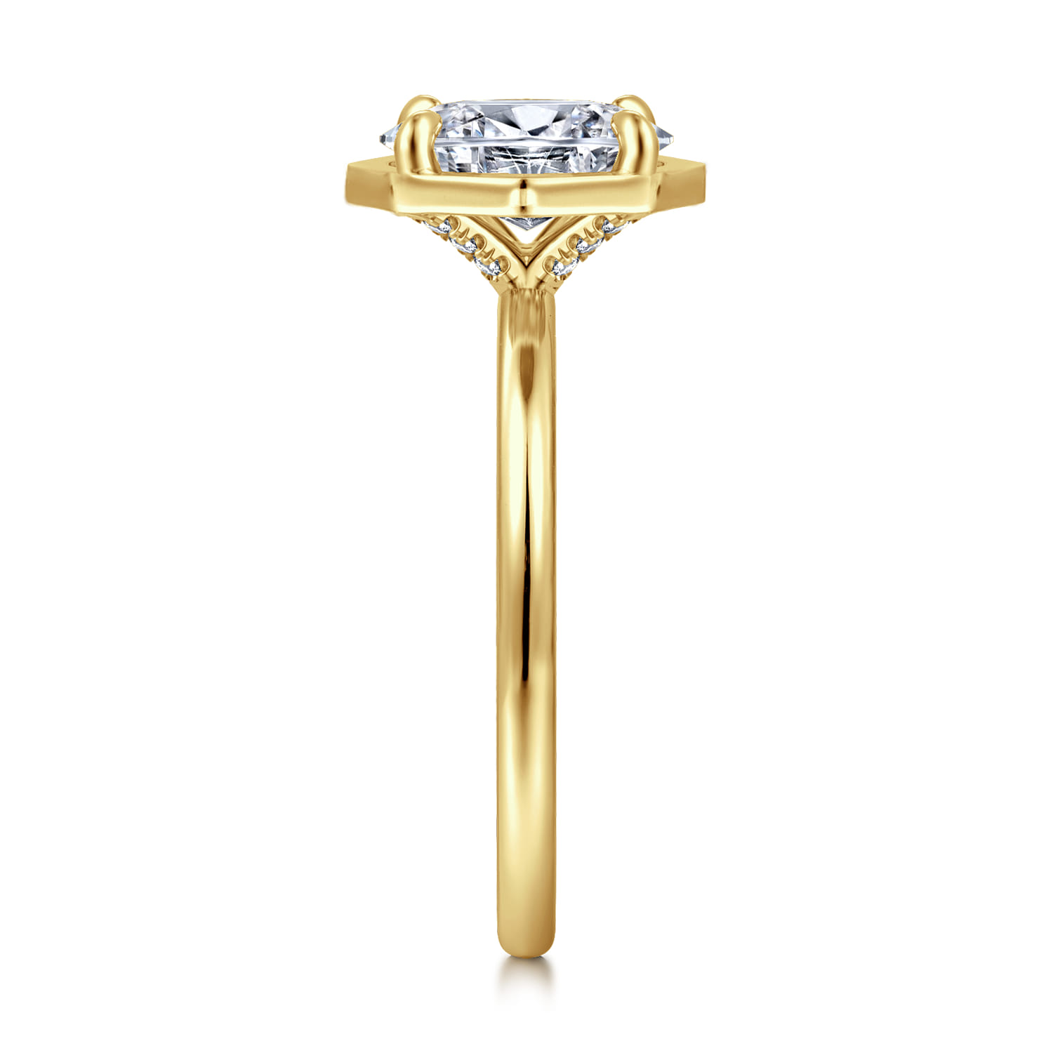 Cassi - 14K Yellow Gold Oval Diamond Engagement Ring - 0.06 ct - Shot 4