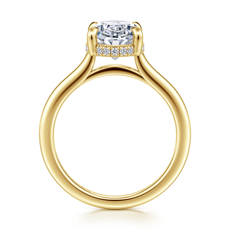 Aldon - 14K Yellow Gold Oval Diamond Engagement Ring - 0.14 ct - Shot 2
