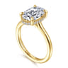 Aldon - 14K Yellow Gold Oval Diamond Engagement Ring - 0.14 ct