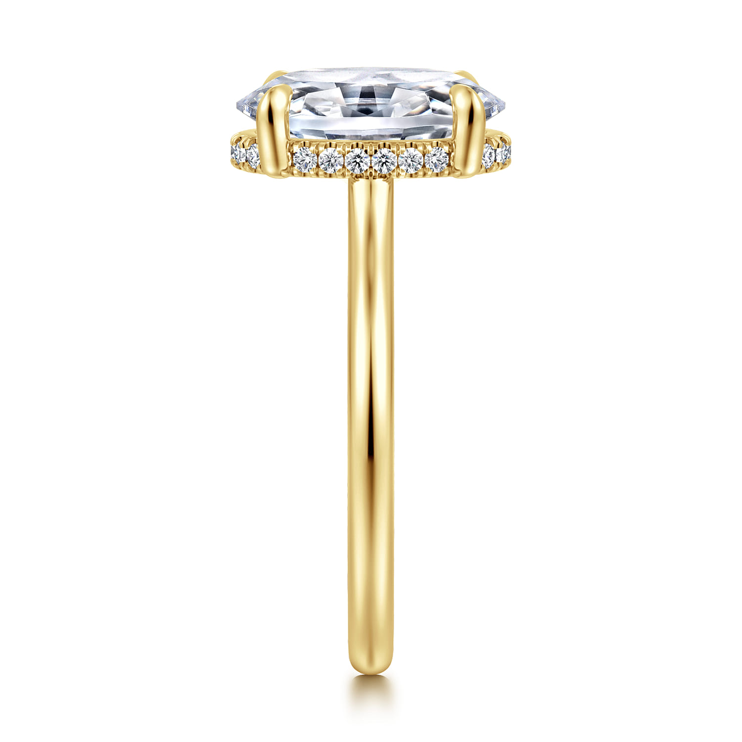 Aldon - 14K Yellow Gold Oval Diamond Engagement Ring - 0.14 ct - Shot 4