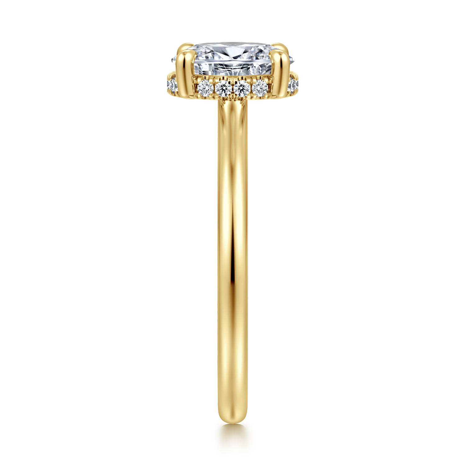 Aldon - 14K Yellow Gold Oval Diamond Engagement Ring - 0.07 ct - Shot 4