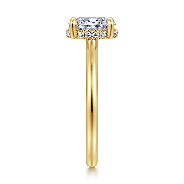 Aldon - 14K Yellow Gold Oval Diamond Engagement Ring - 0.07 ct - Shot 4