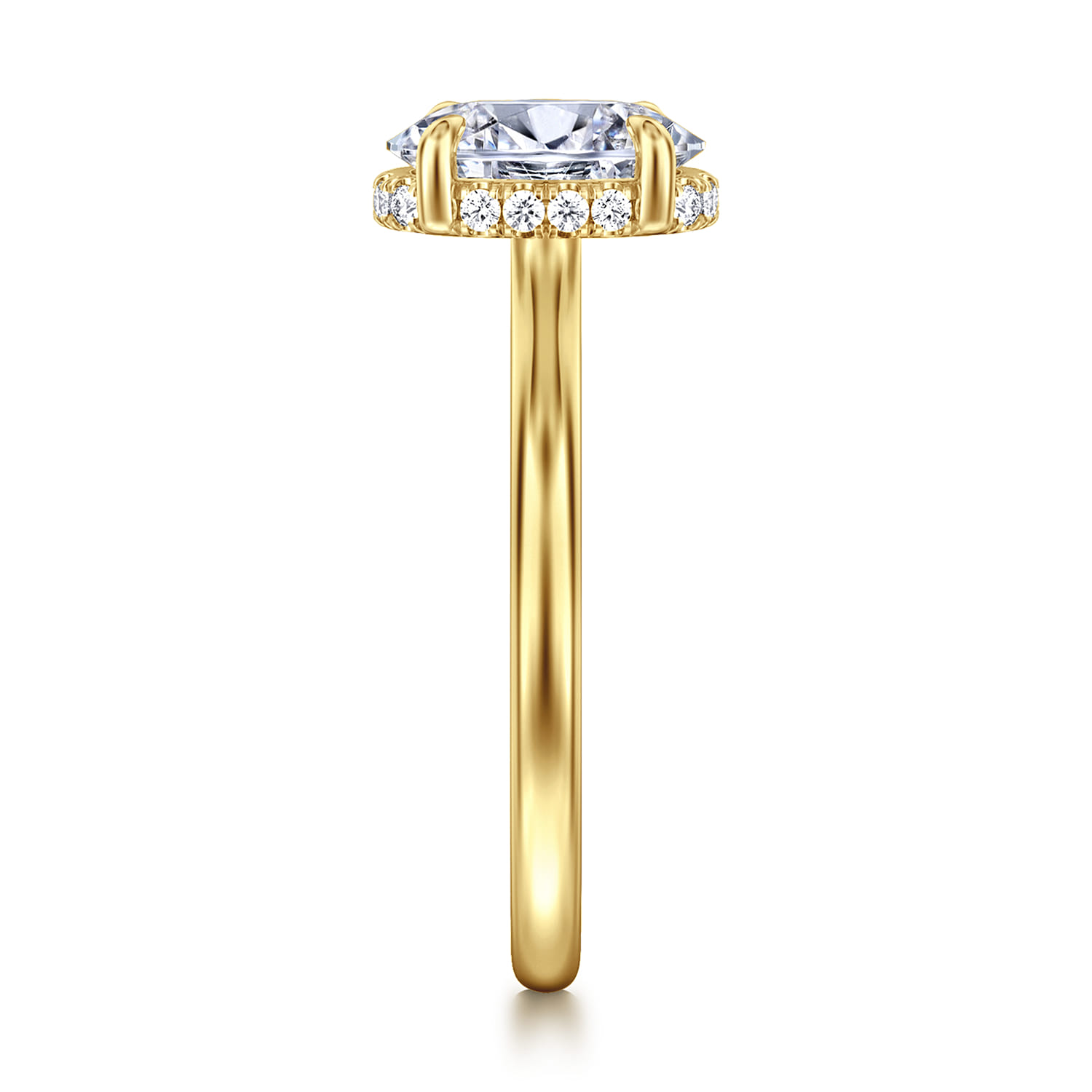 Aldon - 14K Yellow Gold Oval Diamond Engagement Ring - 0.08 ct - Shot 5