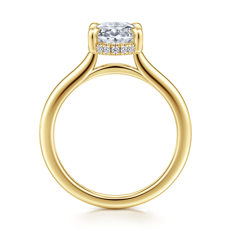 Aldon - 14K Yellow Gold Oval Diamond Engagement Ring - 0.1 ct - Shot 2