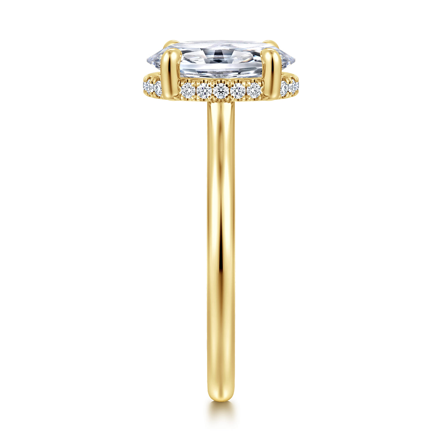 Aldon - 14K Yellow Gold Oval Diamond Engagement Ring - 0.1 ct - Shot 4