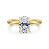 Badia - 14K Yellow Gold Oval Solitaire Diamond Engagement Ring - 0.05 ct