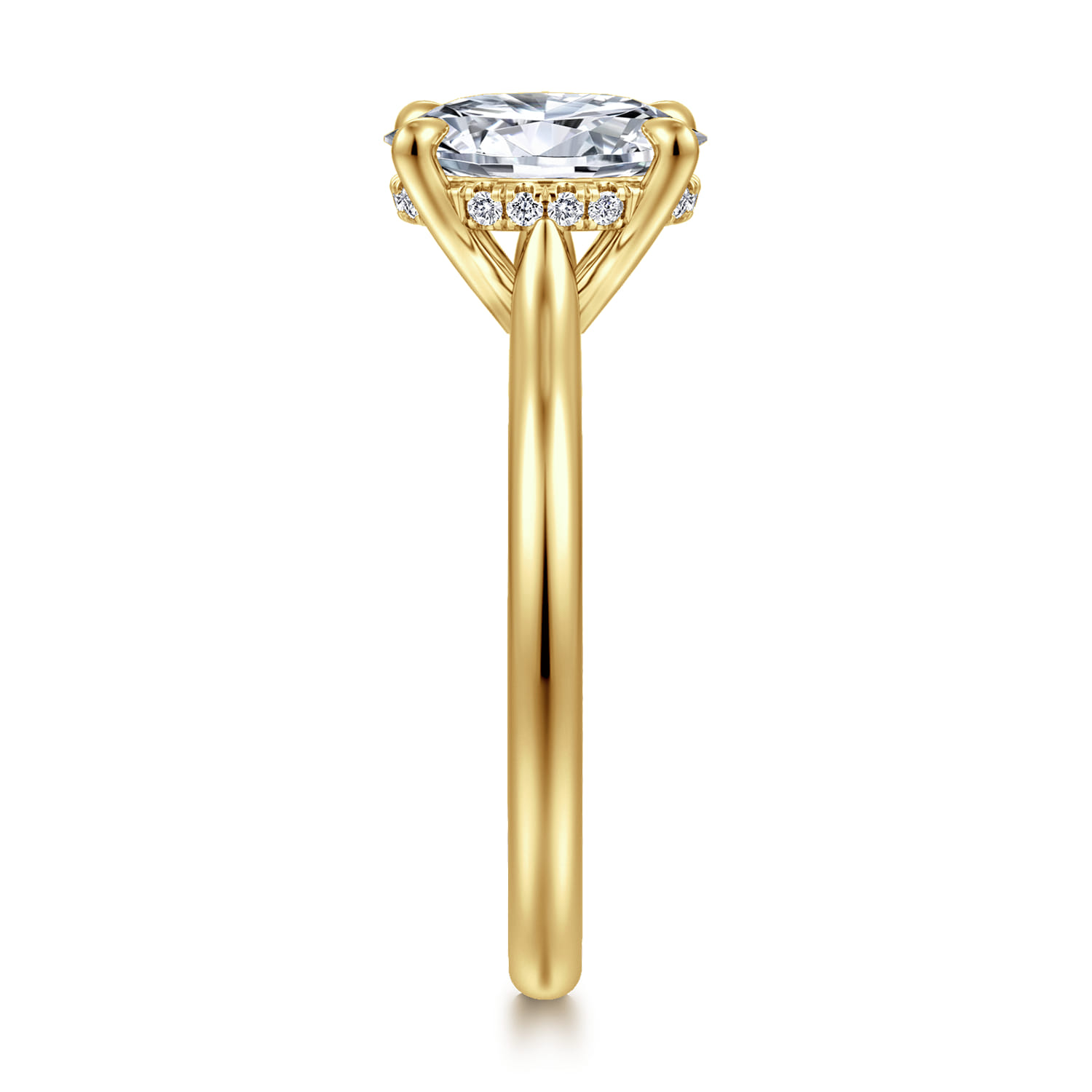 Badia - 14K Yellow Gold Oval Solitaire Diamond Engagement Ring - 0.05 ct - Shot 4