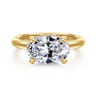 Sandi - 14K Yellow Gold East West Oval Diamond Engagement Ring - 0.15 ct