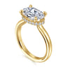 Sandi - 14K Yellow Gold East West Oval Diamond Engagement Ring - 0.15 ct