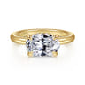 Sandi - 14K Yellow Gold East West Oval Diamond Engagement Ring - 0.12 ct