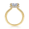 Sandi - 14K Yellow Gold East West Oval Diamond Engagement Ring - 0.12 ct