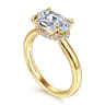 Sandi - 14K Yellow Gold East West Oval Diamond Engagement Ring - 0.12 ct