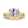 Sandi - 14K Yellow Gold East West Oval Diamond Engagement Ring - 0.12 ct