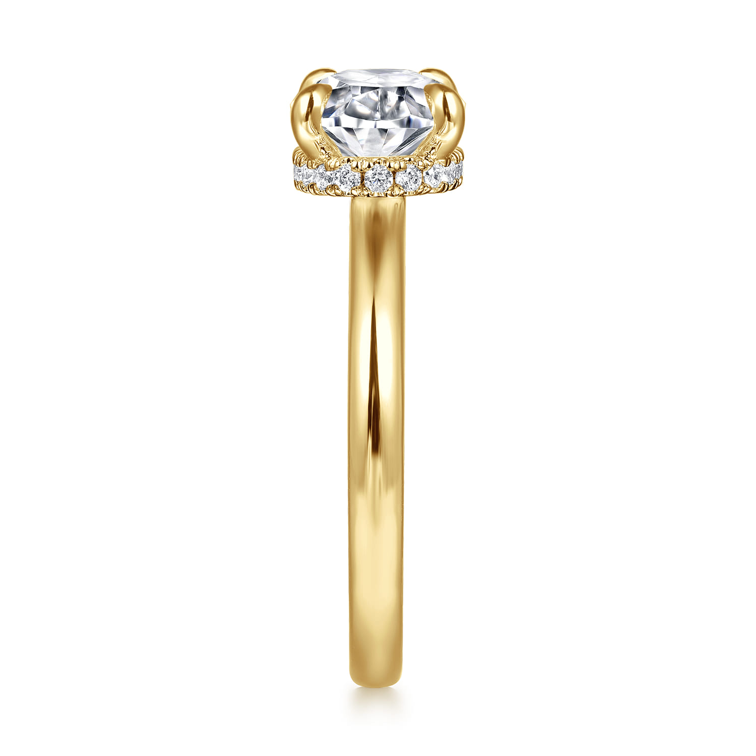 Sandi - 14K Yellow Gold East West Oval Diamond Engagement Ring - 0.12 ct - Shot 5