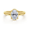 Geo - 14K Yellow Gold Oval Diamond Engagement Ring - 0.16 ct