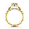 Geo - 14K Yellow Gold Oval Diamond Engagement Ring - 0.16 ct