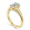 Geo - 14K Yellow Gold Oval Diamond Engagement Ring - 0.16 ct