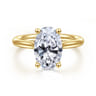Azucena - 14K Yellow Gold Oval Solitaire Diamond Engagement Ring - 0.08 ct