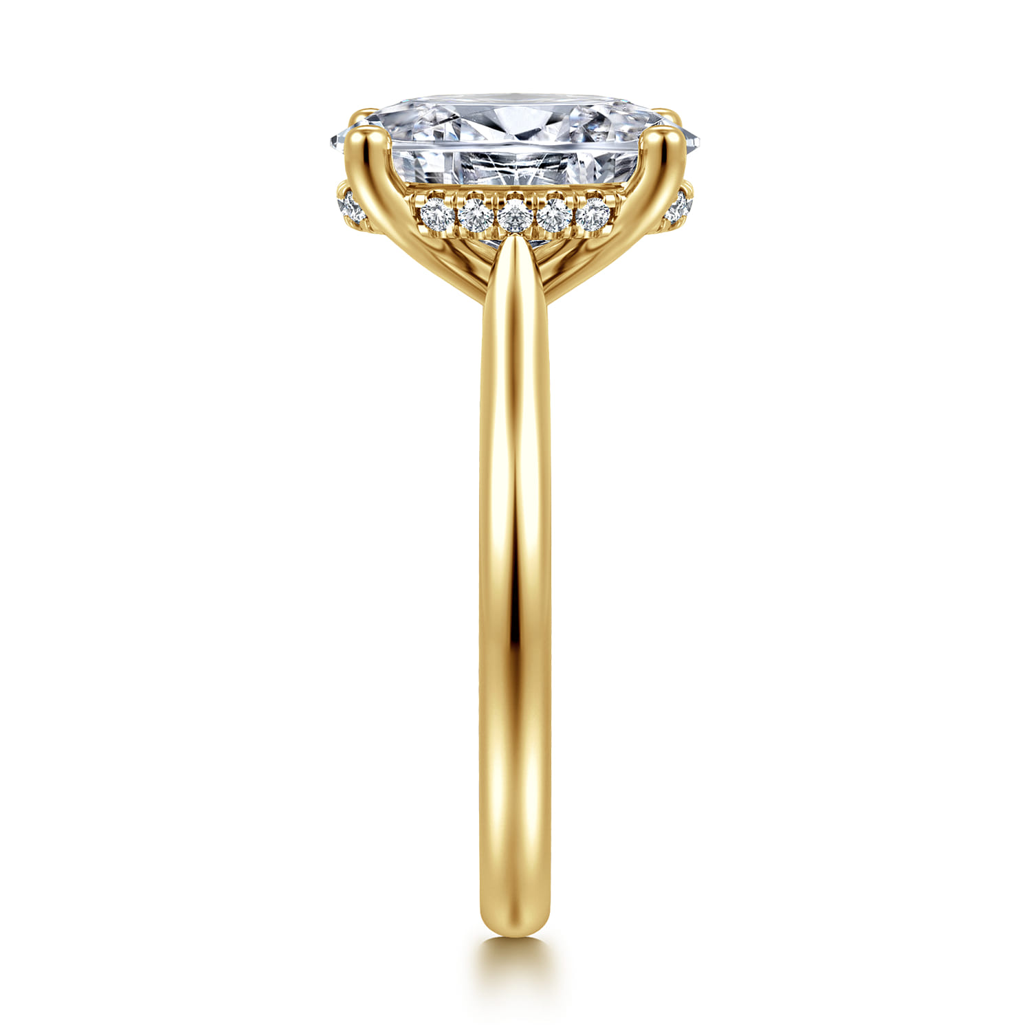 Azucena - 14K Yellow Gold Oval Solitaire Diamond Engagement Ring - 0.08 ct - Shot 4