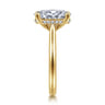 Azucena - 14K Yellow Gold Oval Solitaire Diamond Engagement Ring - 0.08 ct