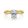 Azucena - 14K Yellow Gold Oval Solitaire Diamond Engagement Ring - 0.05 ct