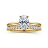 Azucena - 14K Yellow Gold Oval Solitaire Diamond Engagement Ring - 0.05 ct