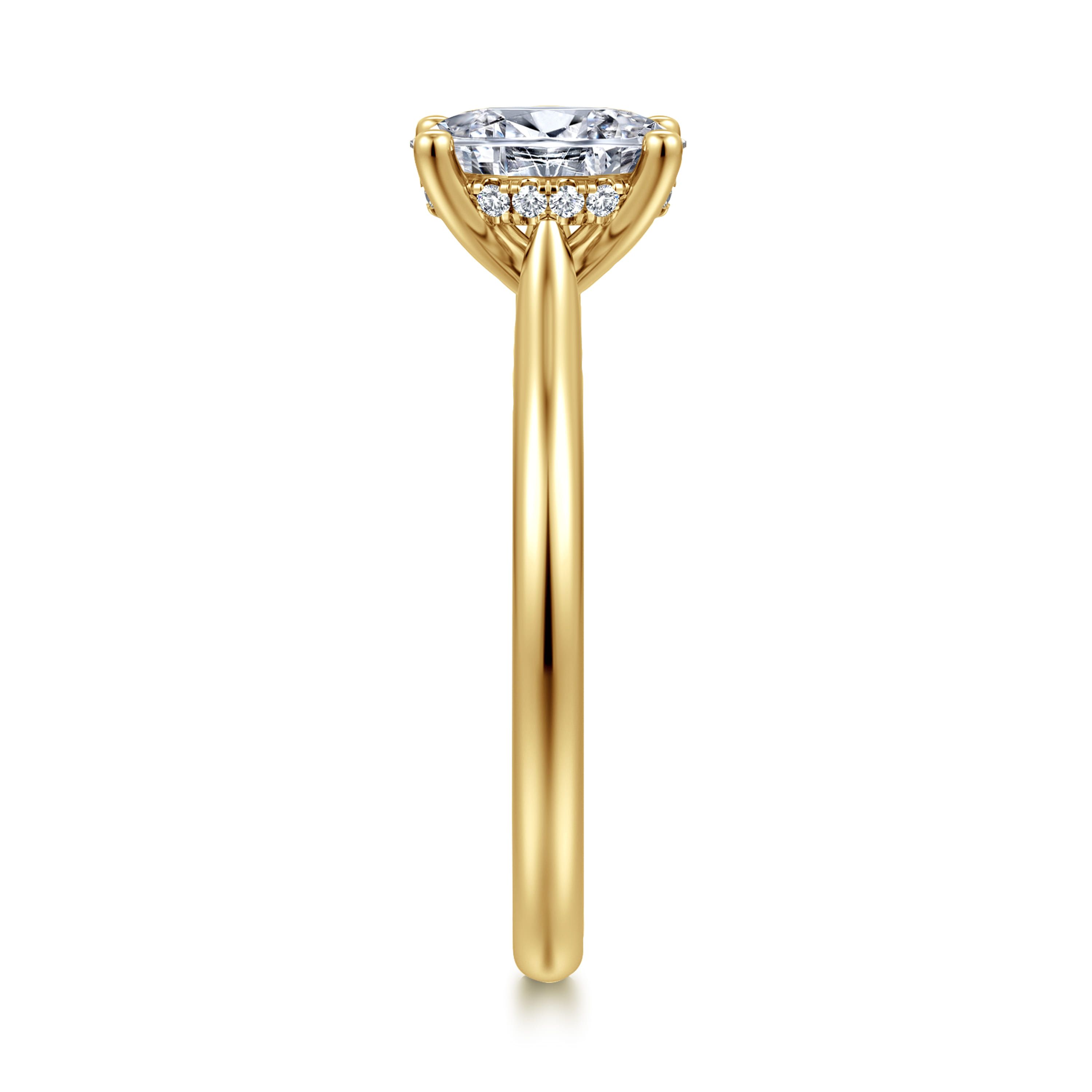 Azucena - 14K Yellow Gold Oval Solitaire Diamond Engagement Ring - 0.05 ct - Shot 5