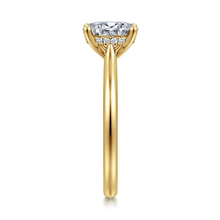 Azucena - 14K Yellow Gold Oval Solitaire Diamond Engagement Ring - 0.05 ct - Shot 5