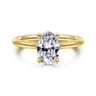 Azucena - 14K Yellow Gold Oval Solitaire Diamond Engagement Ring - 0.05 ct
