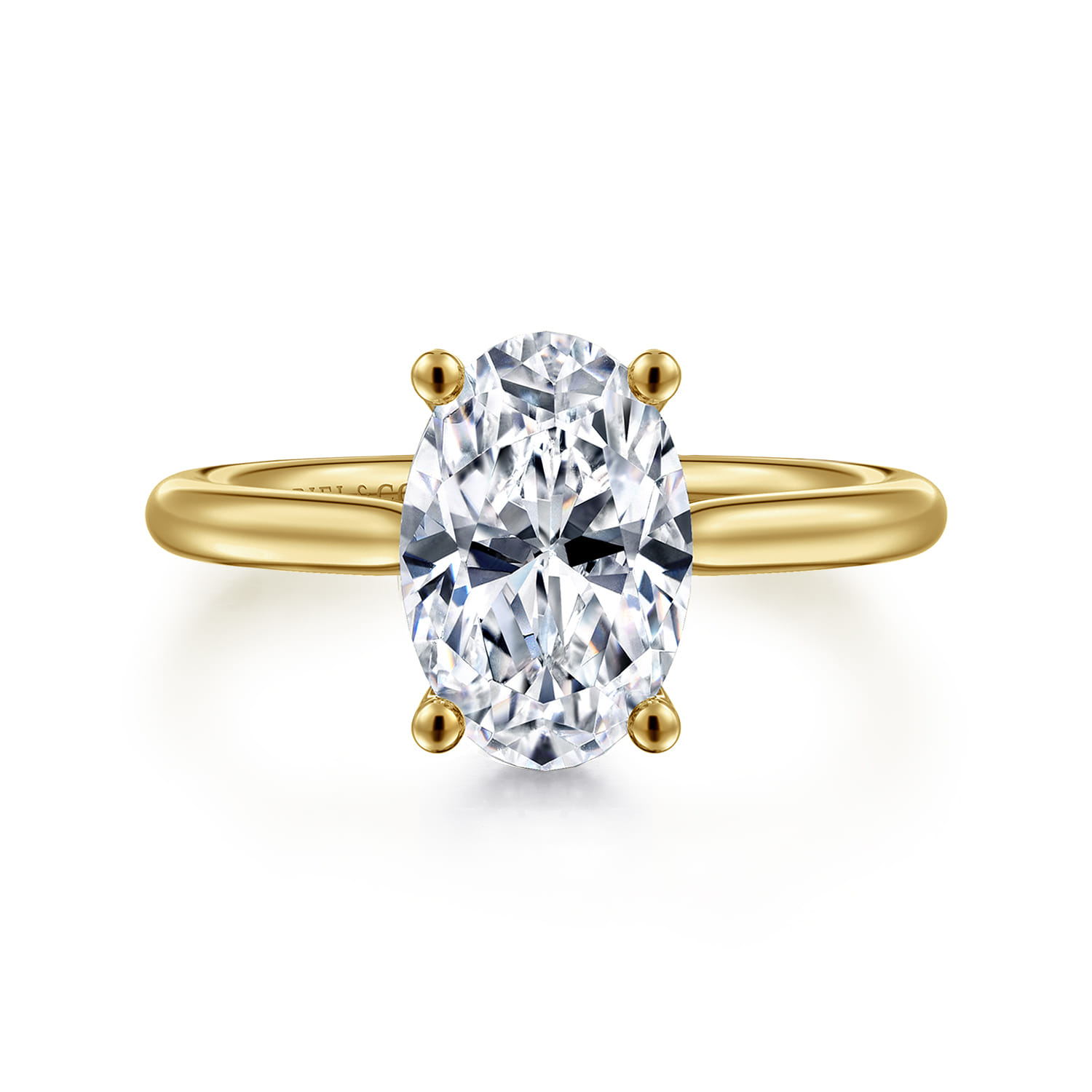 Azucena - 14K Yellow Gold Oval Solitaire Diamond Engagement Ring - 0.06 ct - Shot 1