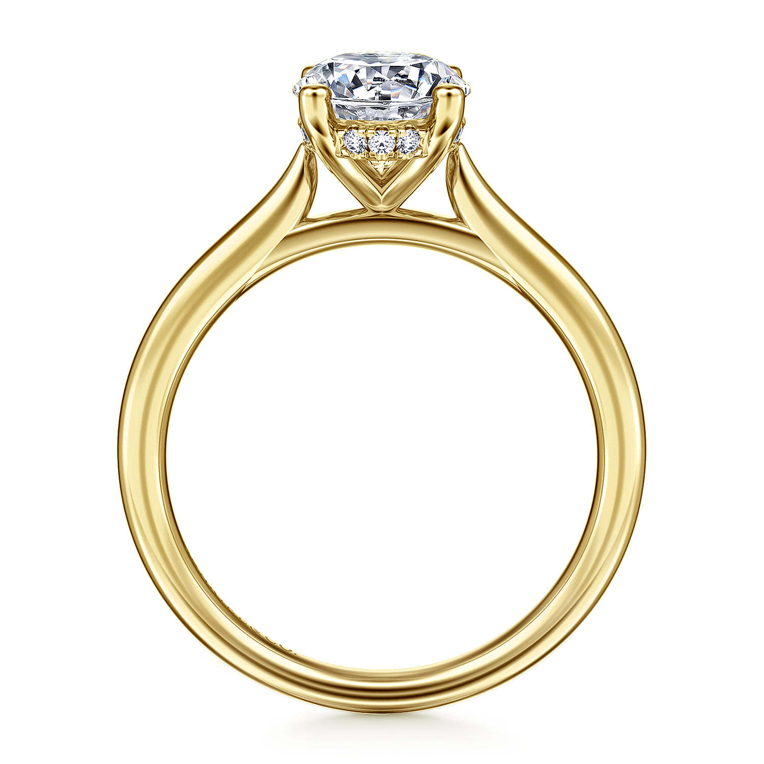 Azucena - 14K Yellow Gold Oval Solitaire Diamond Engagement Ring - 0.06 ct - Shot 2