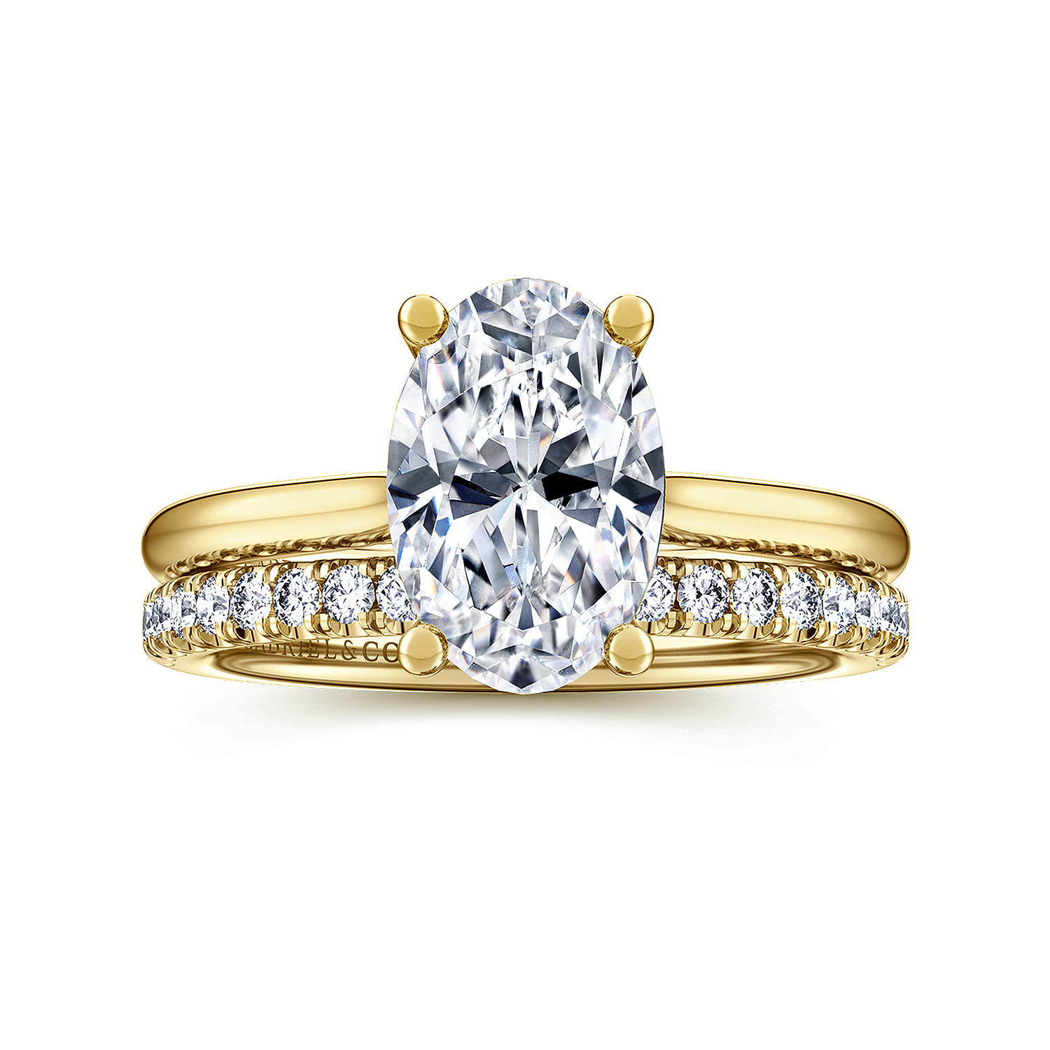 Azucena - 14K Yellow Gold Oval Solitaire Diamond Engagement Ring - 0.06 ct - Shot 4