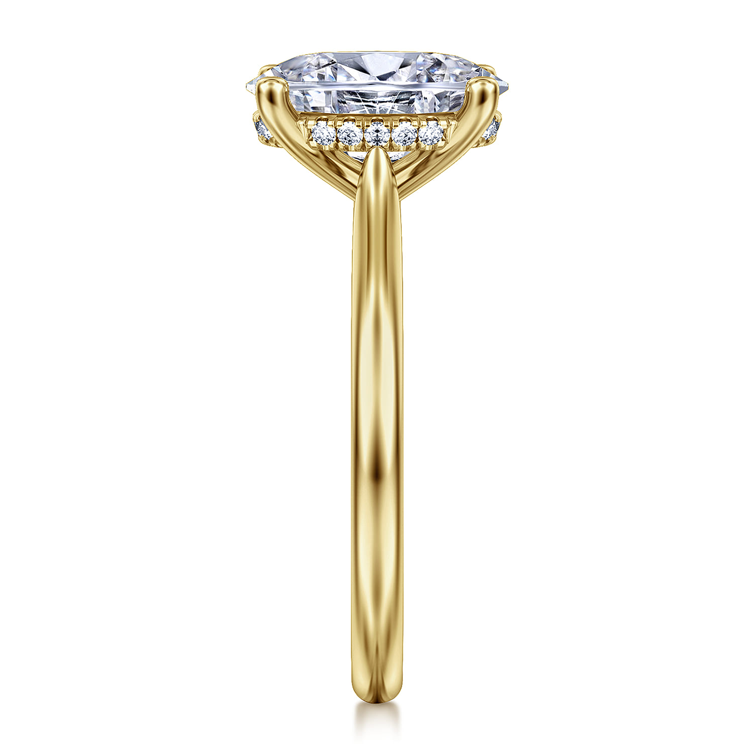 Azucena - 14K Yellow Gold Oval Solitaire Diamond Engagement Ring - 0.06 ct - Shot 5