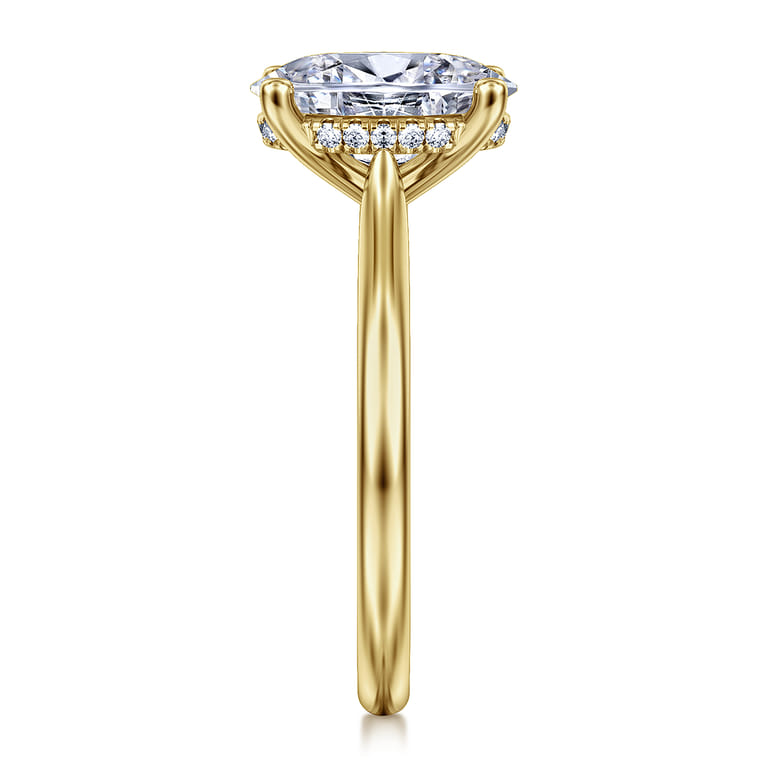 Azucena - 14K Yellow Gold Oval Solitaire Diamond Engagement Ring - 0.06 ct - Shot 5